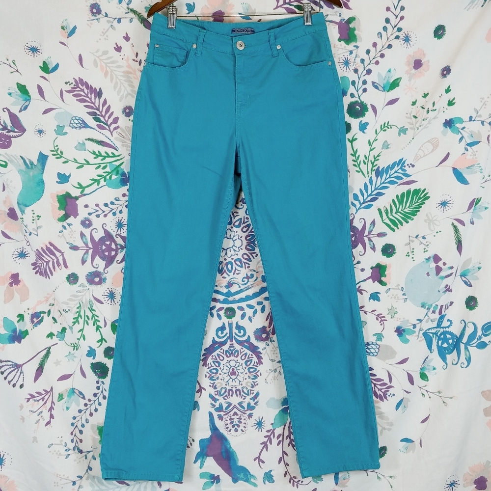 BANDOLINO | Mandie Teal Straight Leg Stretch Jeans